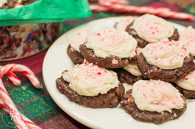 Frosted Chocolate Peppermint Cookies