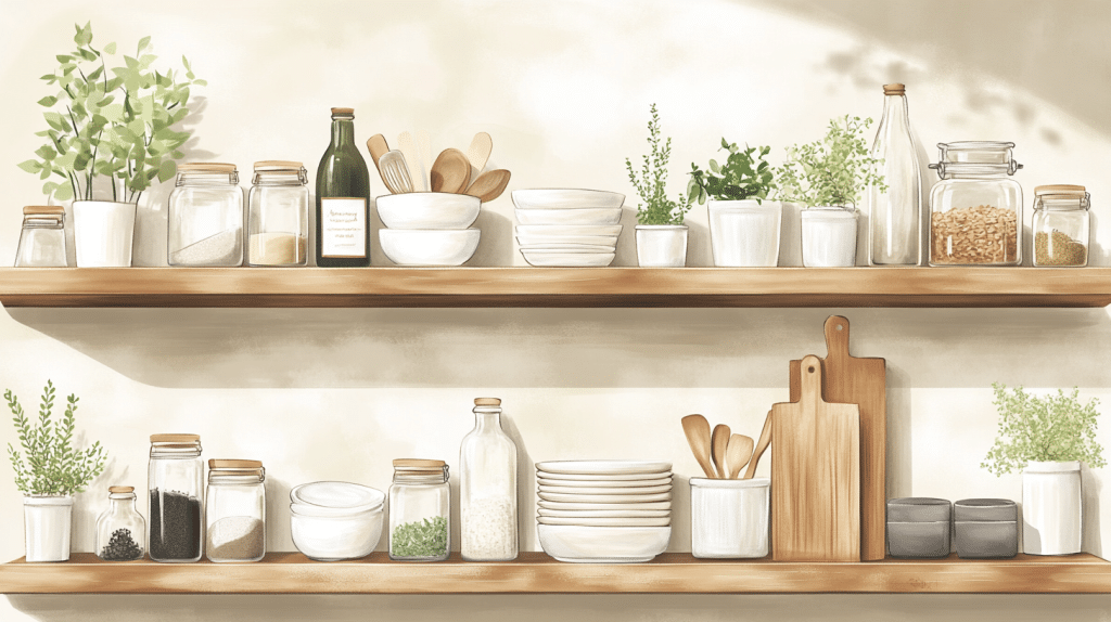 How to Style Open Kitchen Shelves