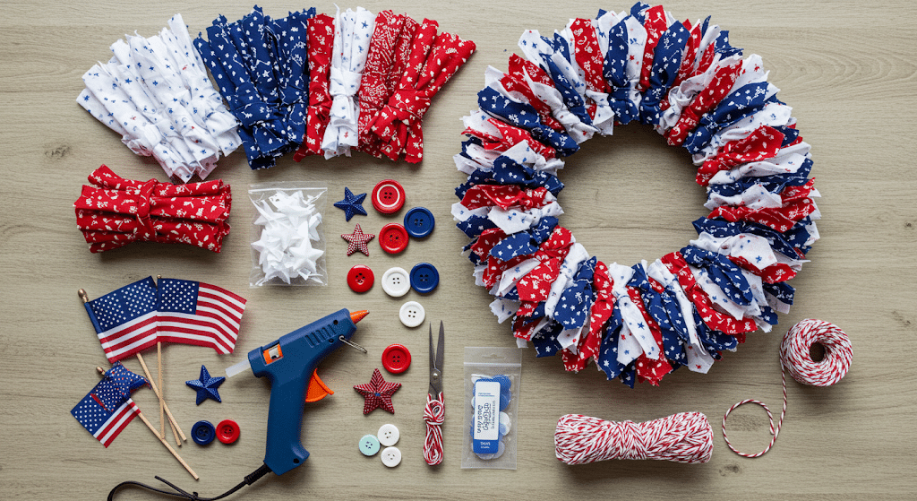 Materials_Needed_for_Making_a_Patriotic_Rag_Wreath