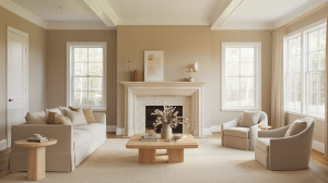 Soft Chamois + Sherwin Williams Alabaster