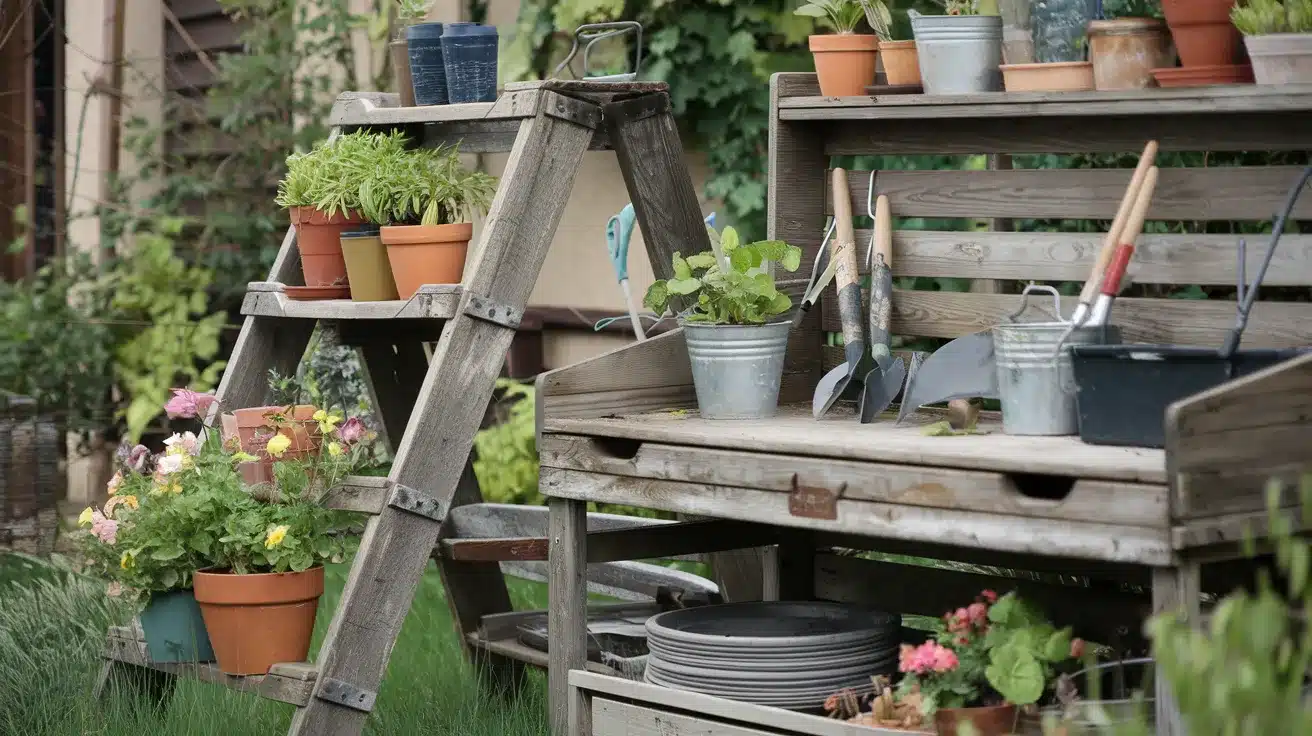 Use_an_Old_Wooden_Ladder_as_Extra_Shelving