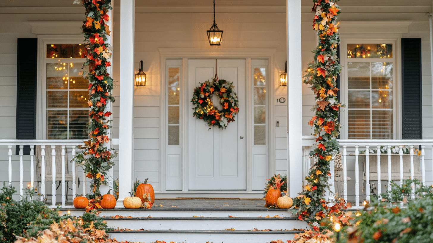 Faux_Eucalyptus_or_Fall_Garlands_Wrapped_Around_Pillars