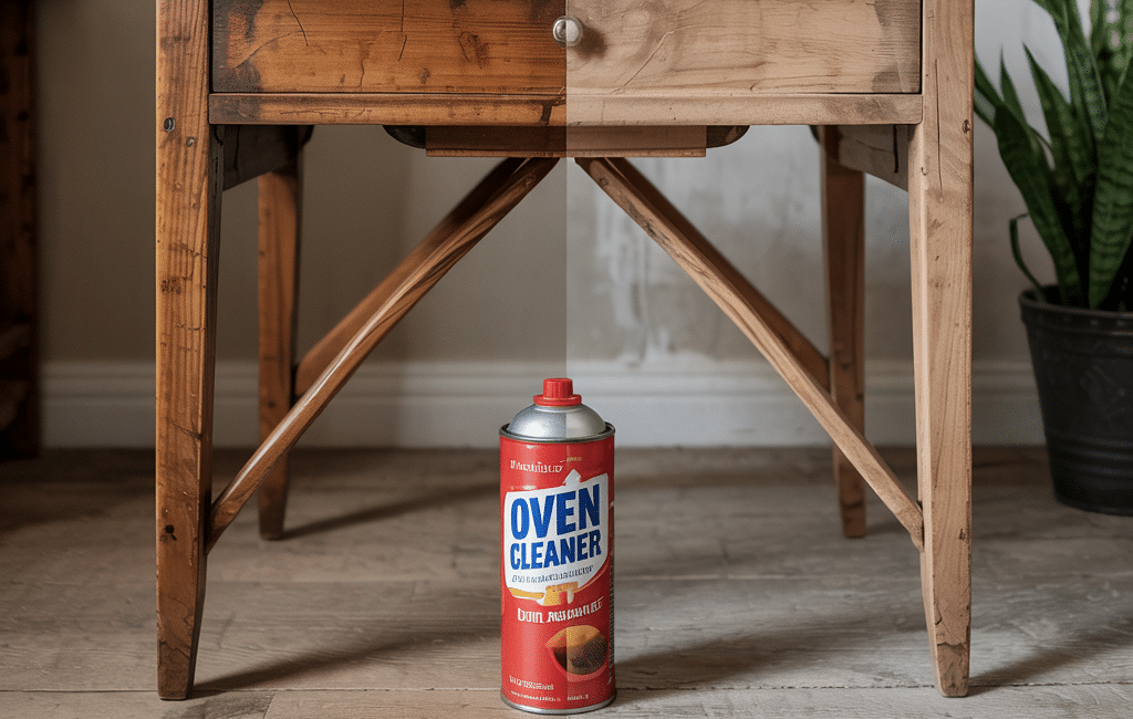 oven cleaner to strip wood