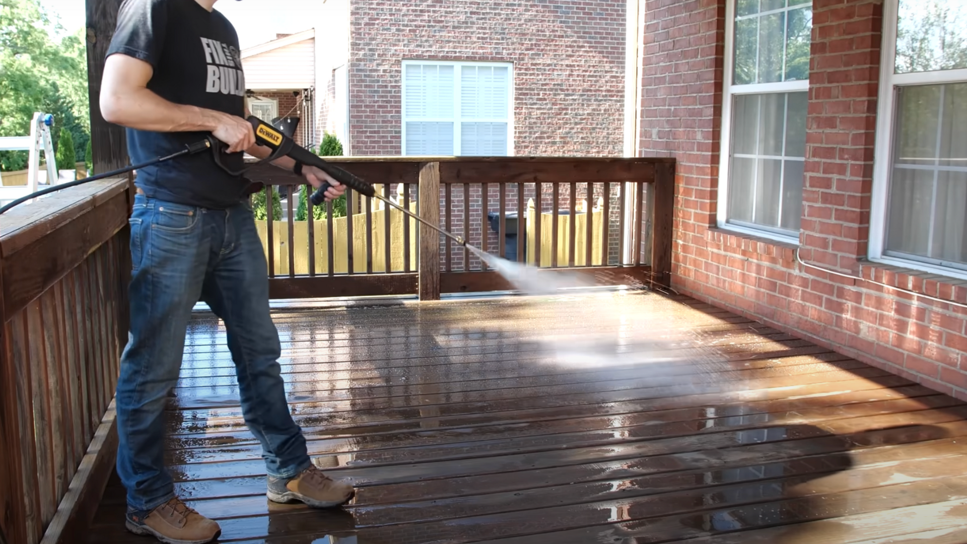 Clean the Deck with a Pressure Washer