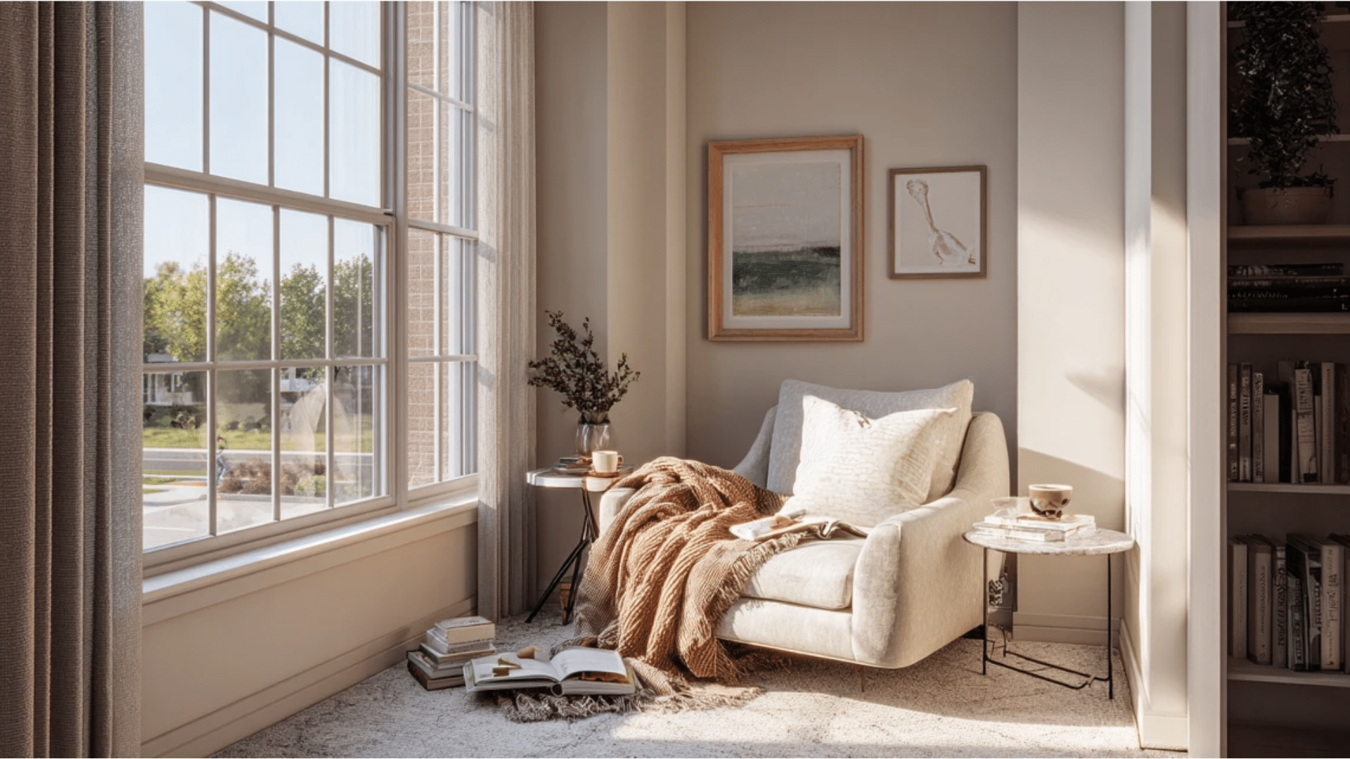 Comfortable Reading Nook with Natural Light