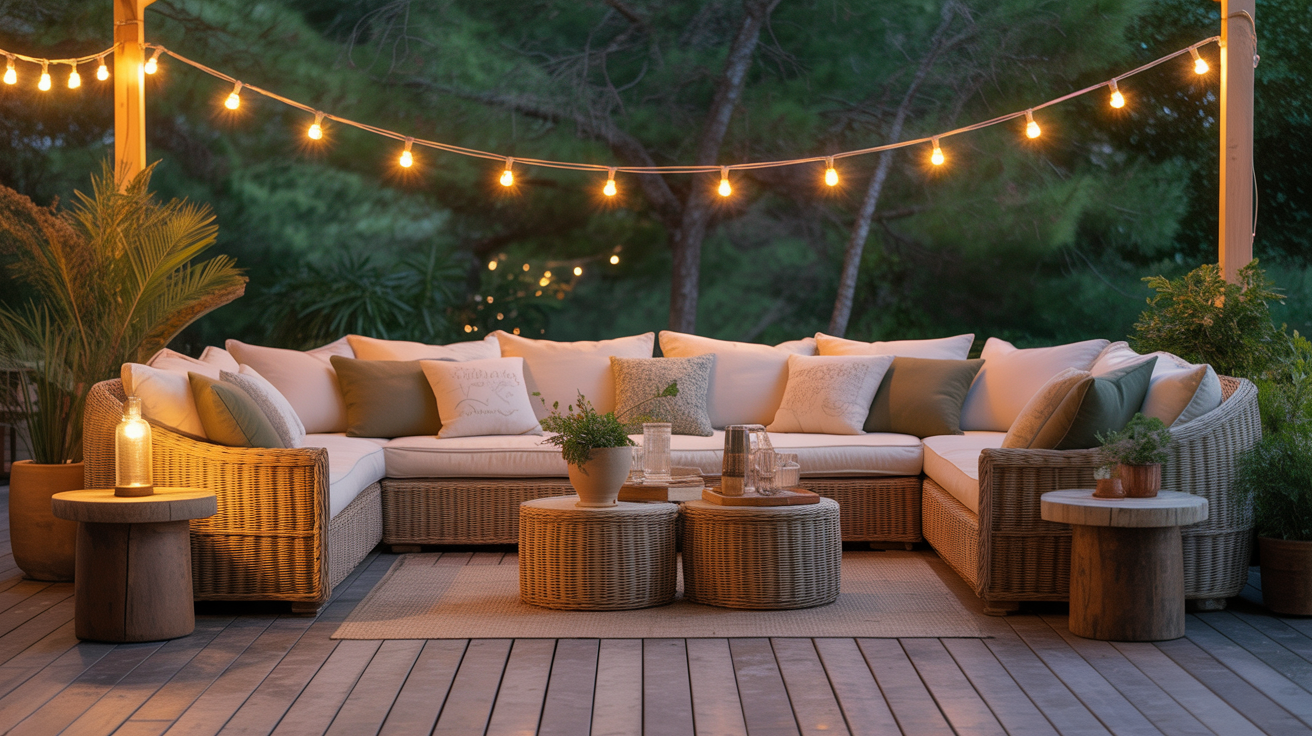 Cozy Wicker Couch Set