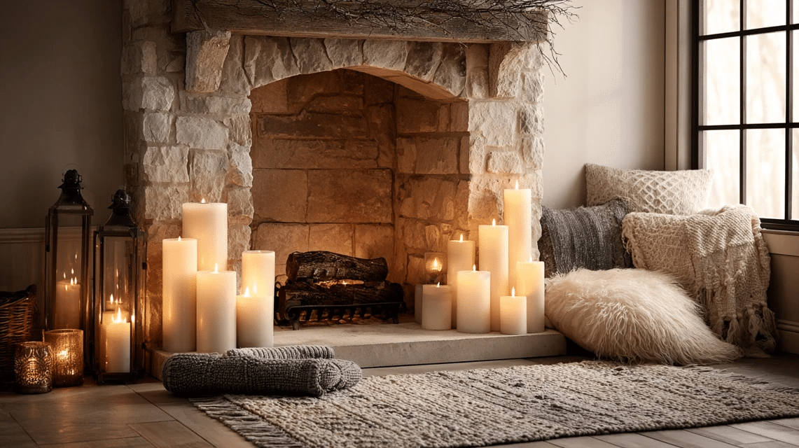 Create a Faux Fire with Candles
