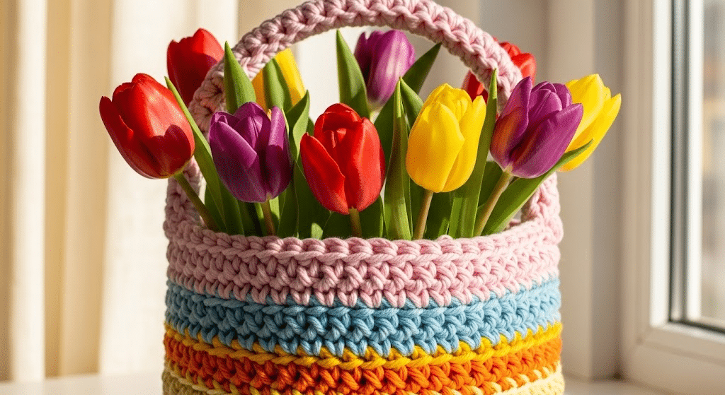 Crochet Design Tulip Basket