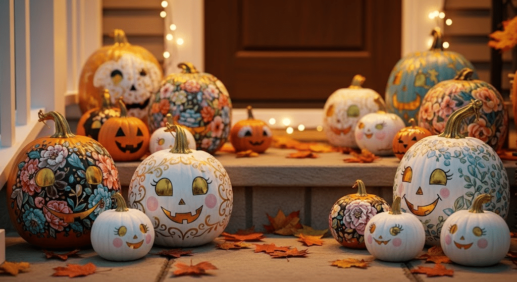 Enjoy Halloween with Beautiful Painted Pumpkins