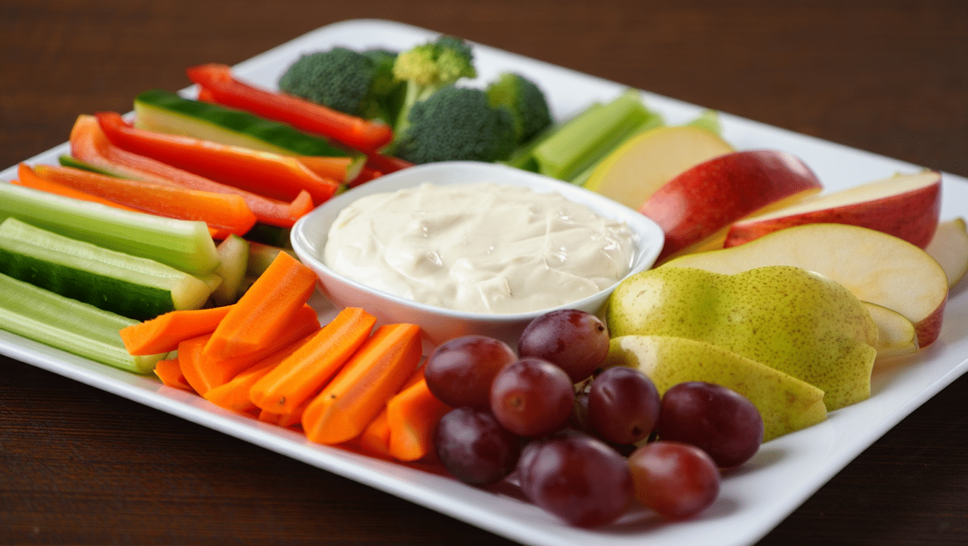 Fresh Vegetable Sticks and Fruit Pieces