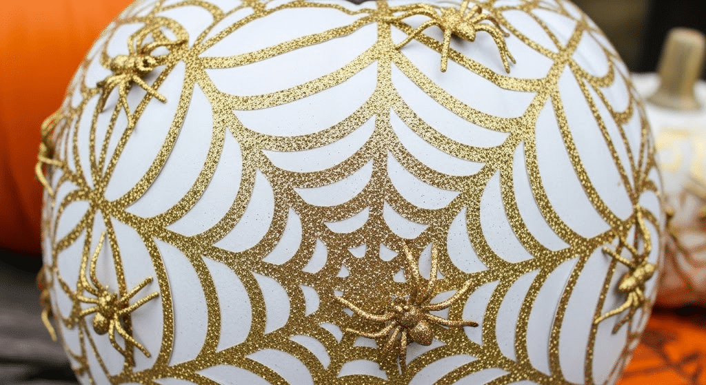 Gold_Spider_Painted_Pumpkin
