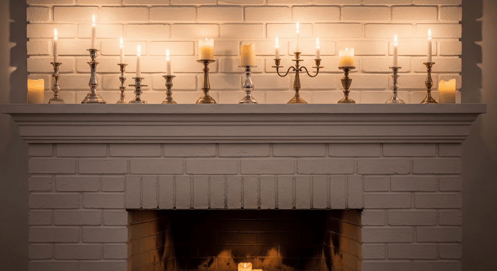 Mantel Decor with Candles