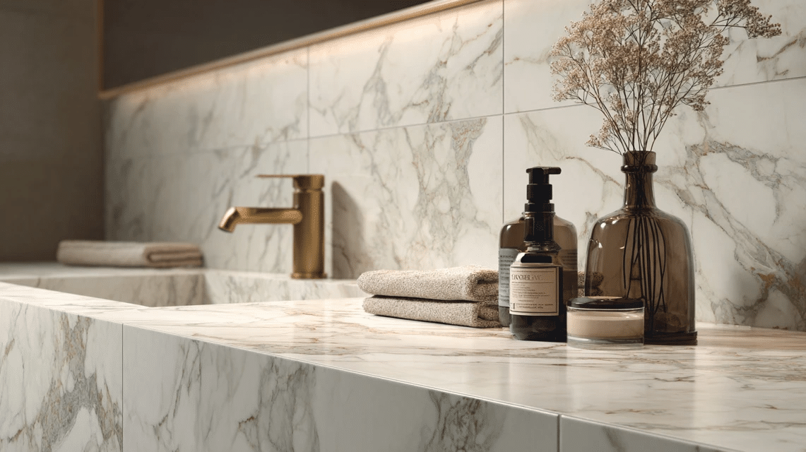Marble_Look_Tiles_with_Matching_Gray_Grout