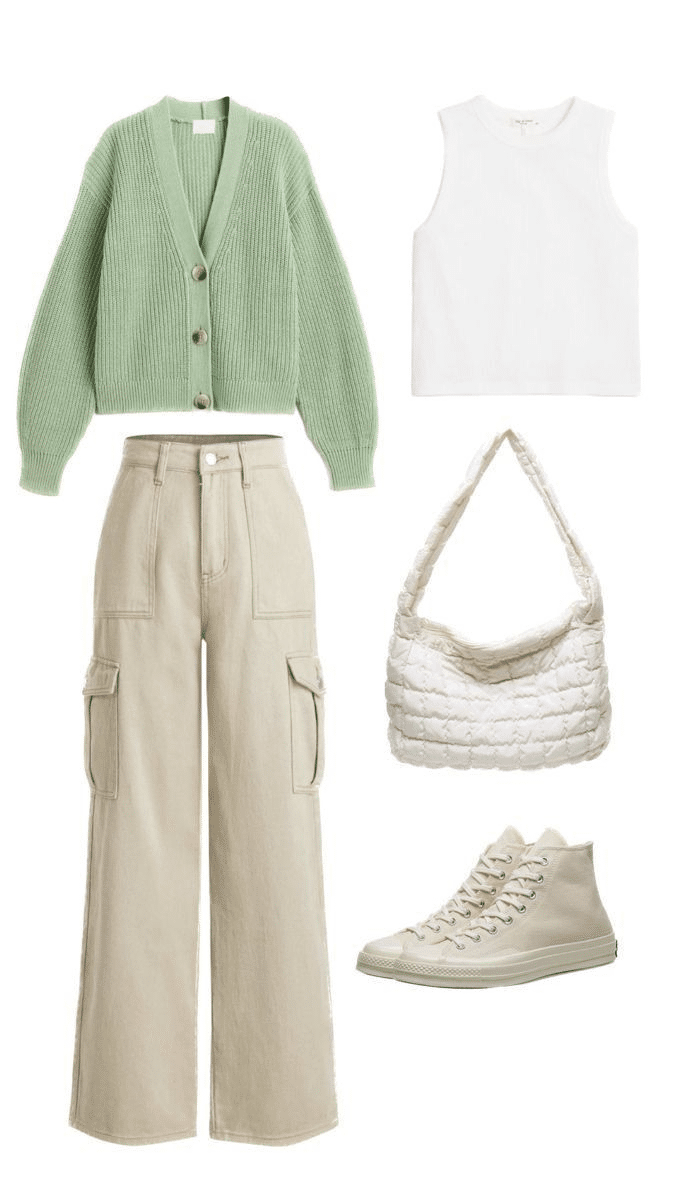 Minty Sage Green Cardigan outfit