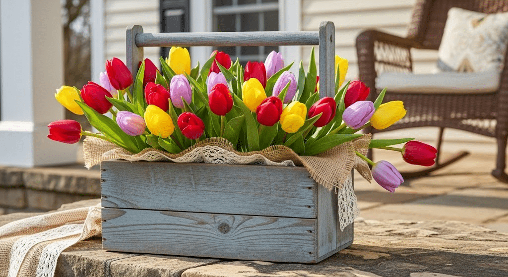 Rustic Wooden Box Arrangement