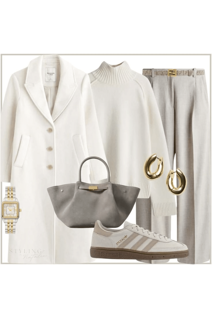 Soft Neutral and White outfit
