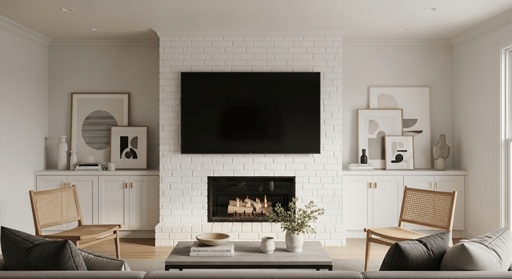 TV Above Fireplace