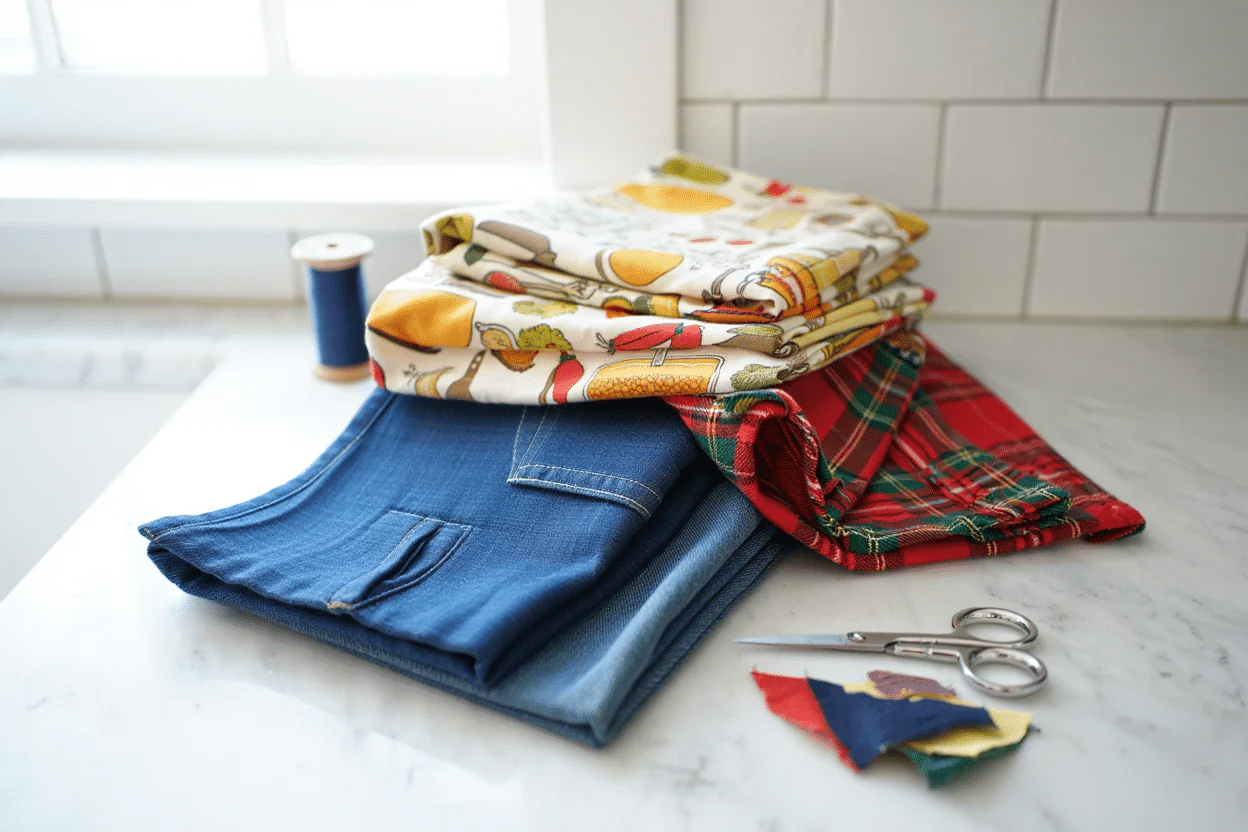 Upcycled Jeans, Plaid Shirts, or Aprons