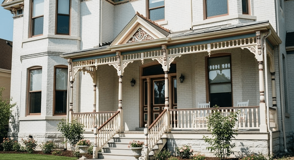 Victorian White Brick with Porch
