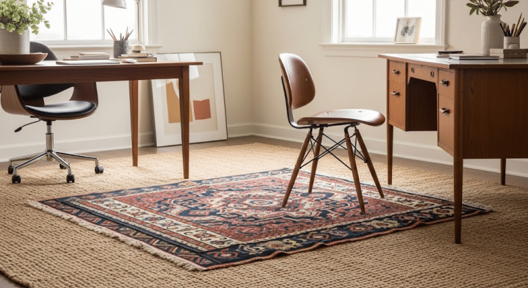 layering rugs over jute