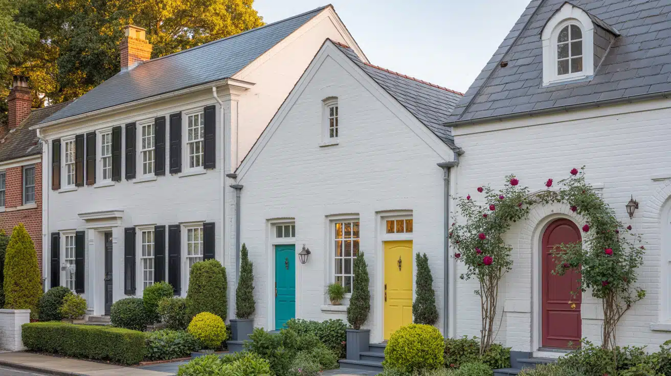 Top White Brick House Ideas for Modern Living - The Painted Hinge, image size:1312x736