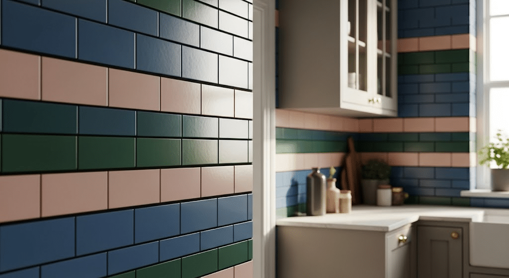 Colored Subway Tiles Black Grout