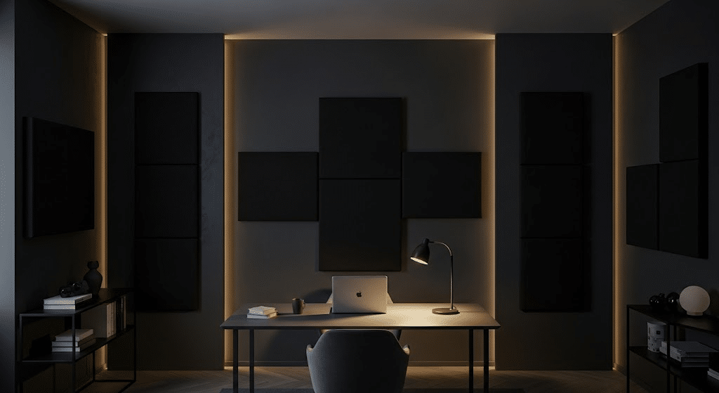 black metal acoustic panel