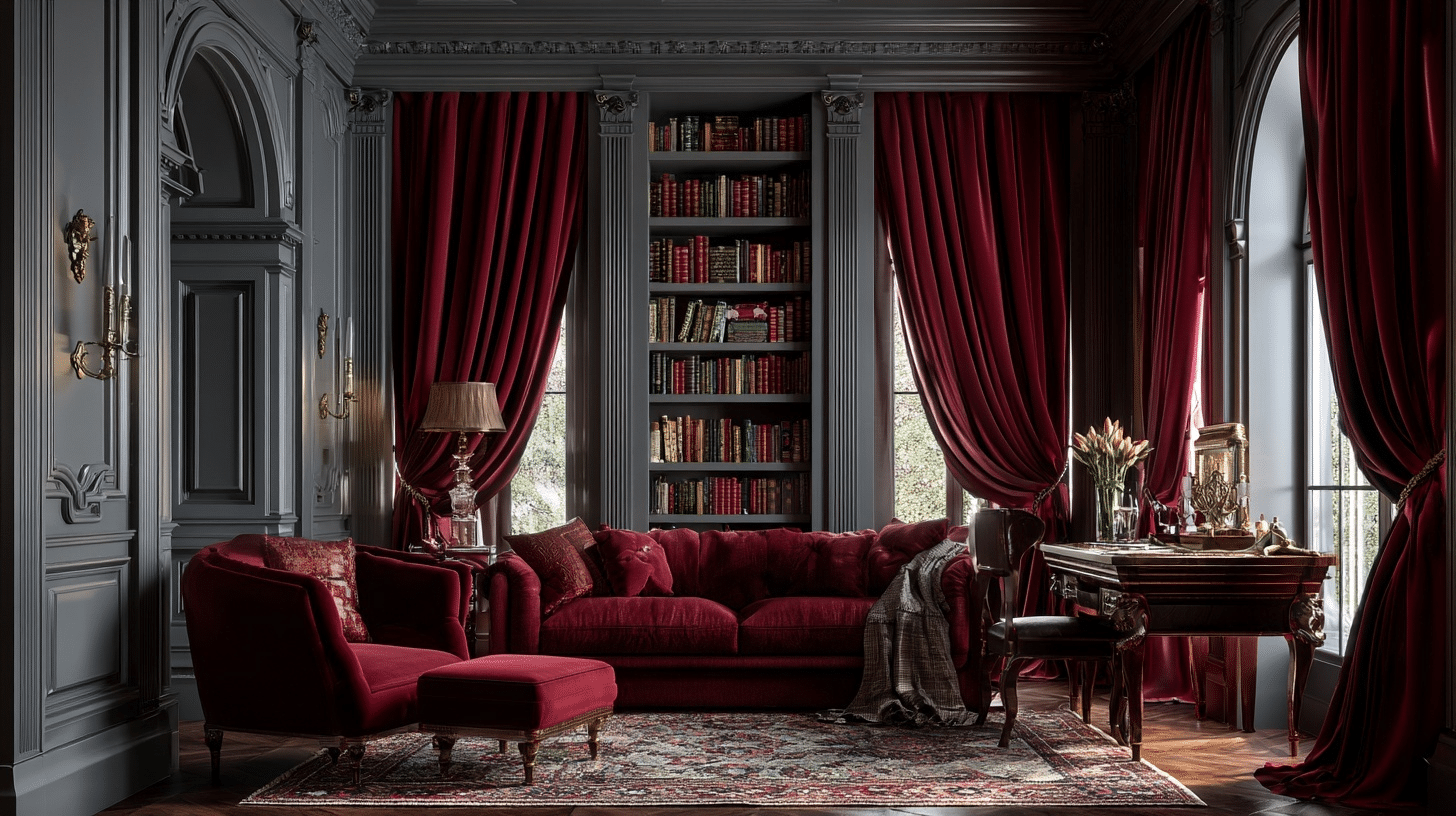 burgandy curtains