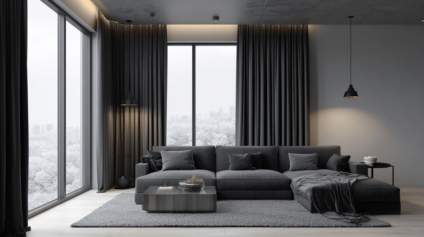 charcoal curtains