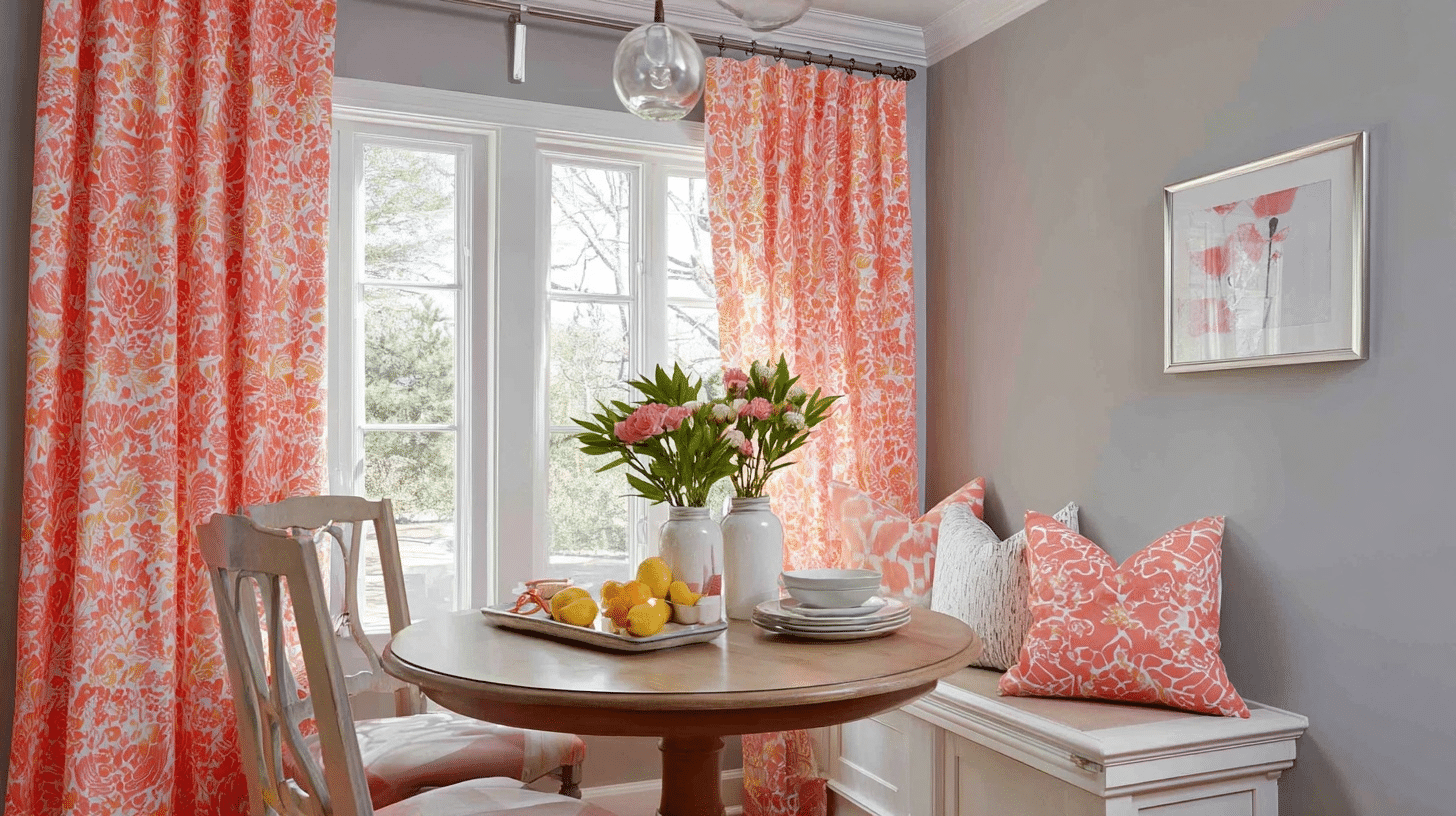 coral curtains