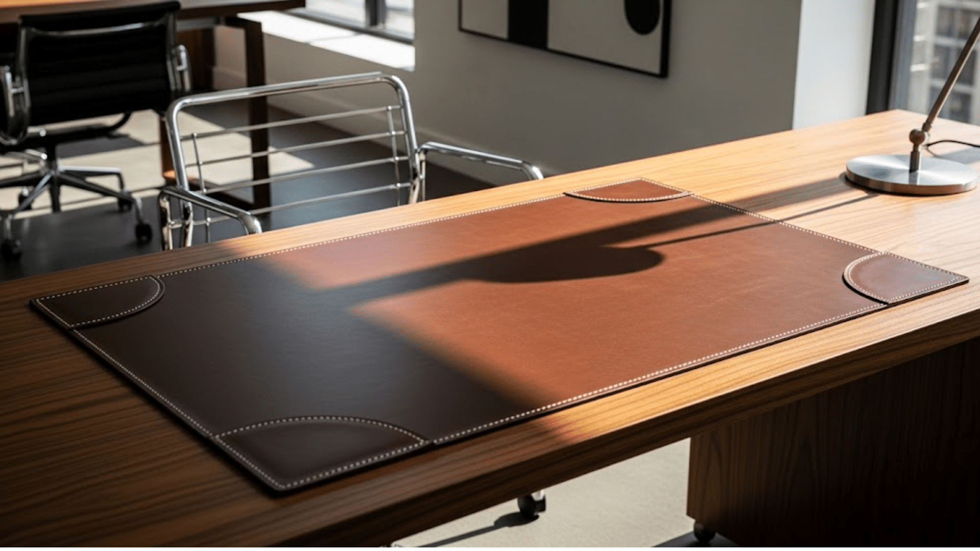 custom leather mat