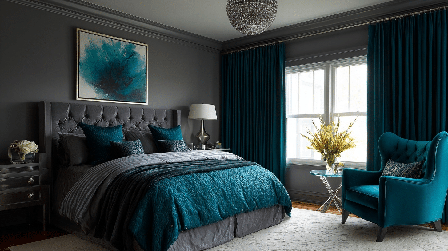 deep blue curtains