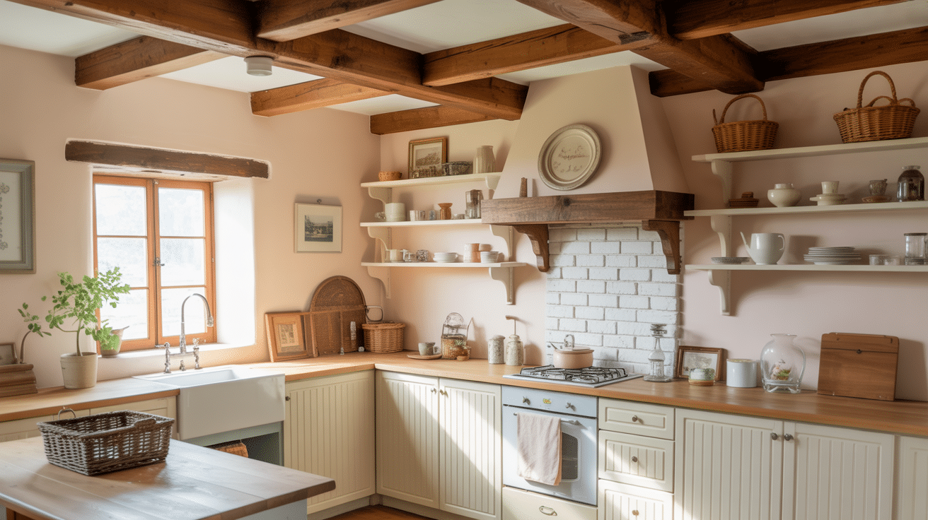 exposed wooden beams