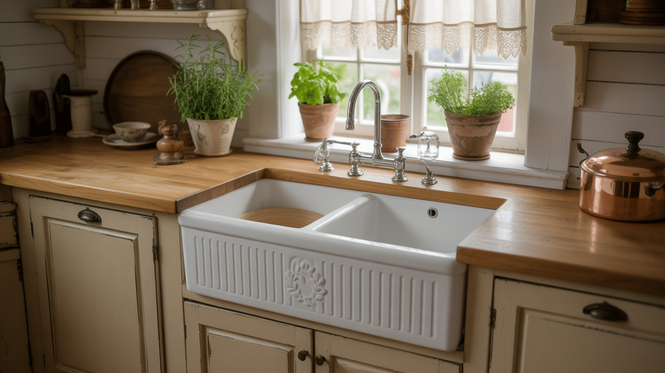 farmhouse or apron front sink