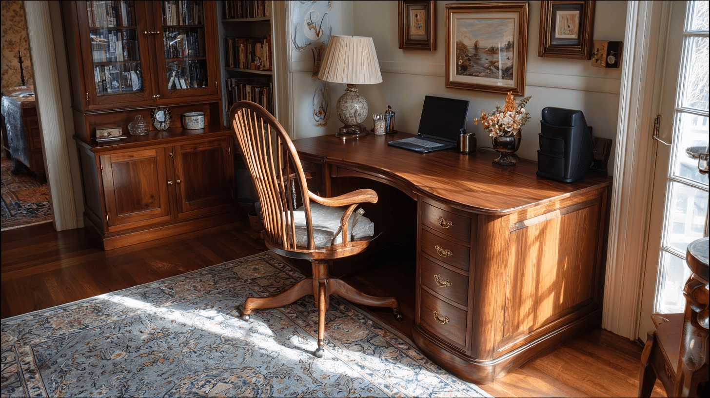 mahogany desk with drawer