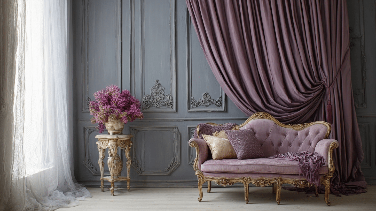 mauve curtain