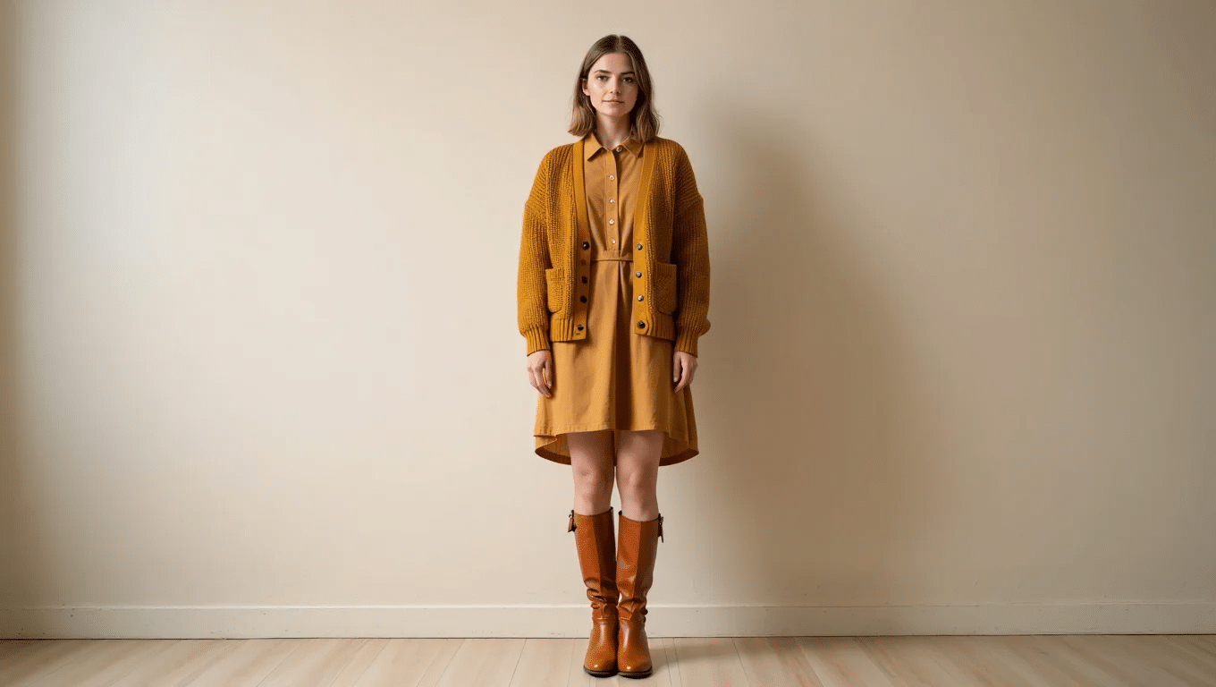 mustard and tan