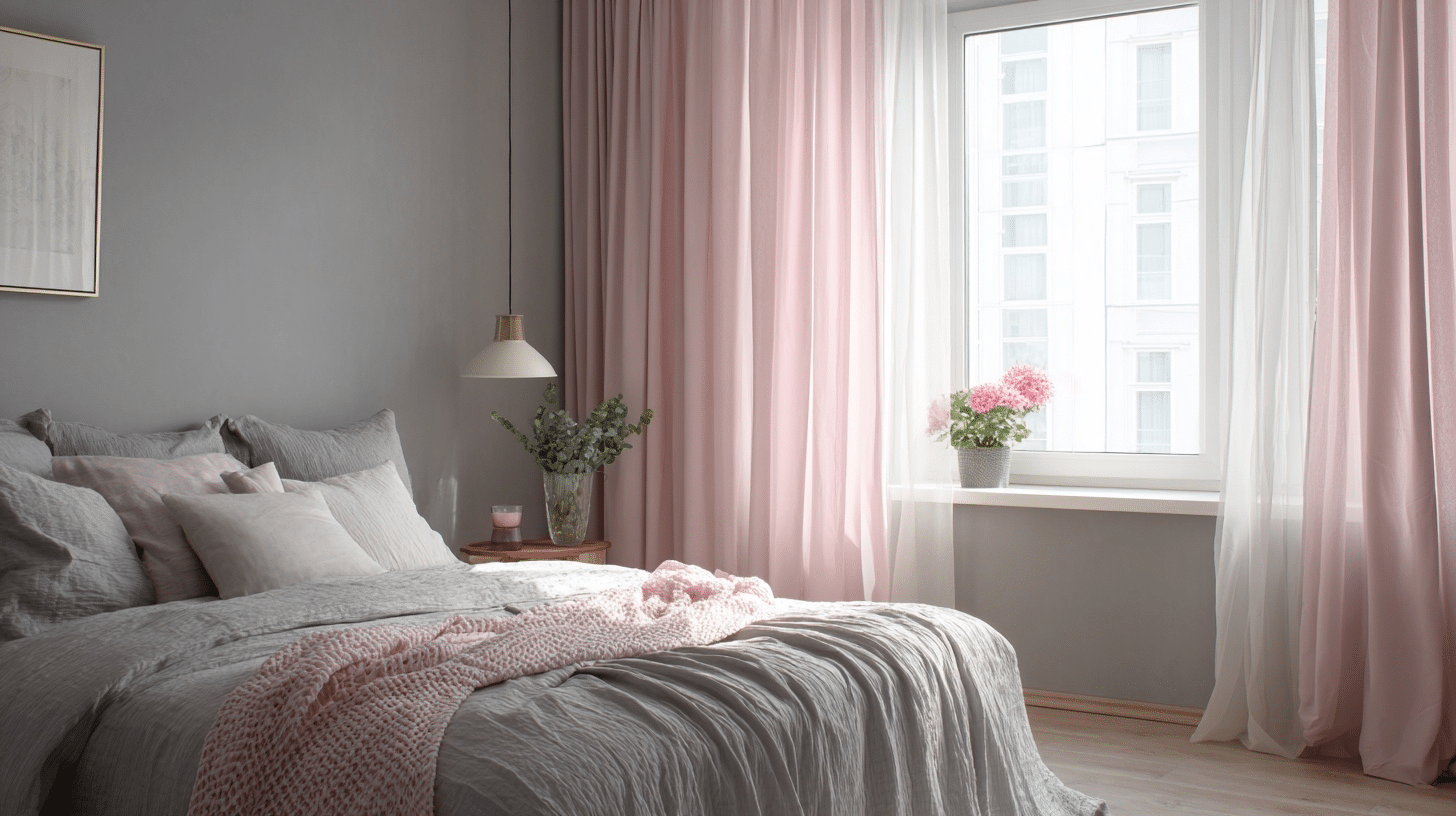 soft pink curtains