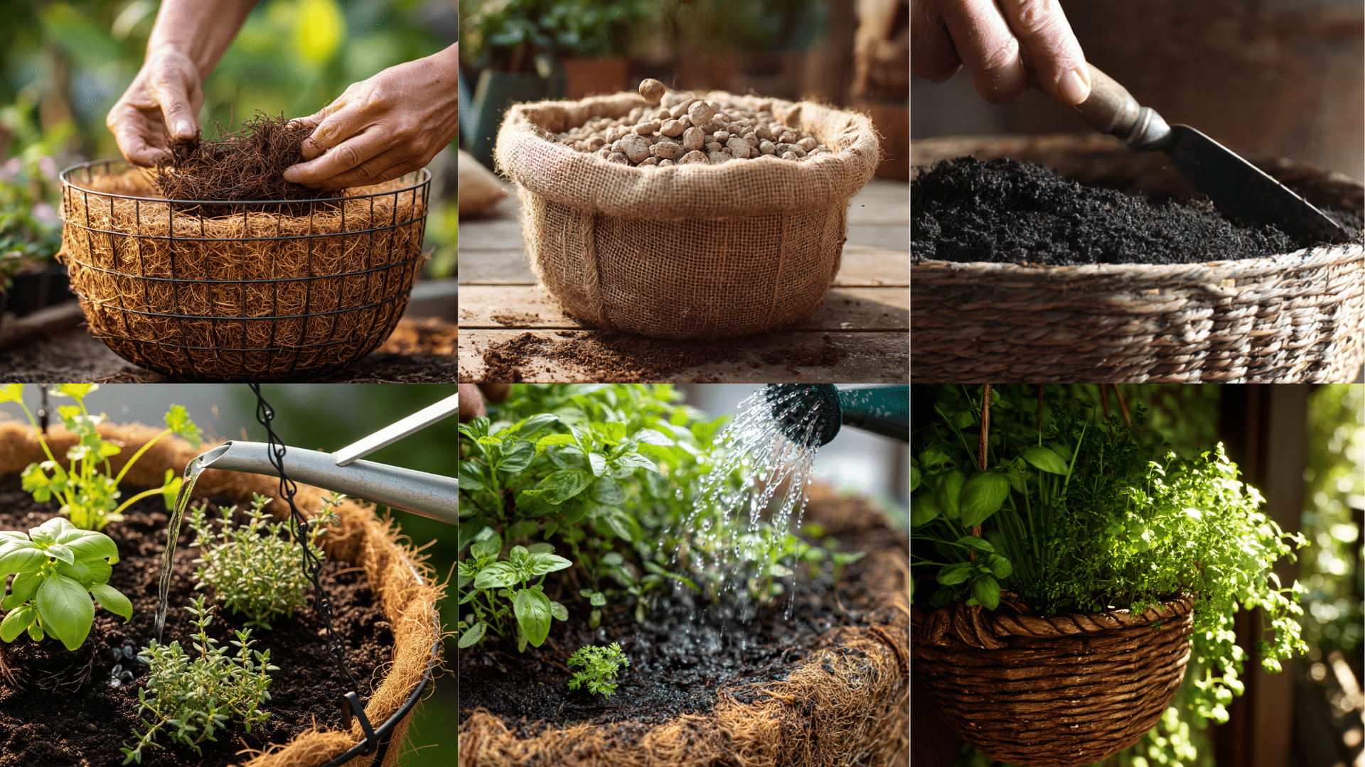 Step by Step Instructions to Make a Herb Hanging Basket
