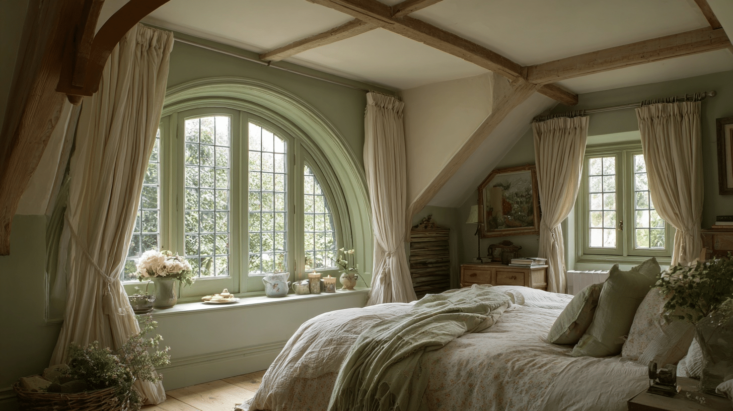 3 arched top casement windows