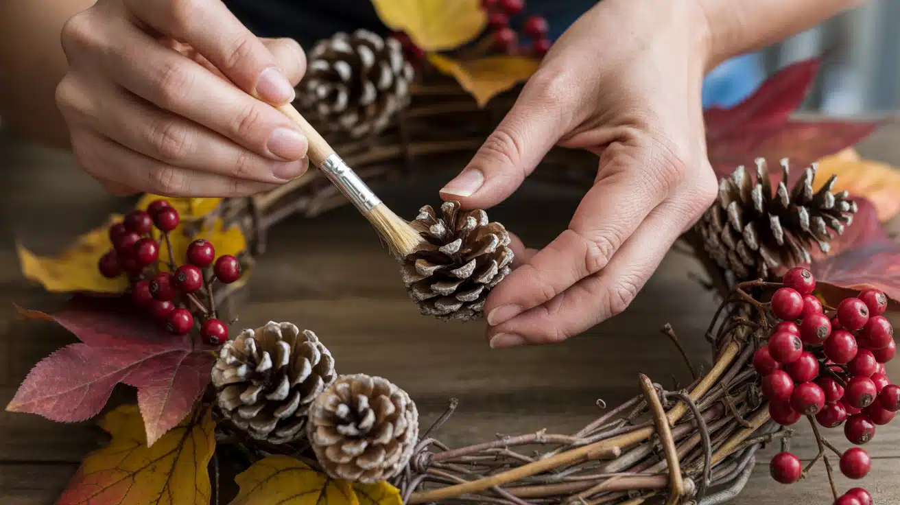 Add Berries and Pinecones