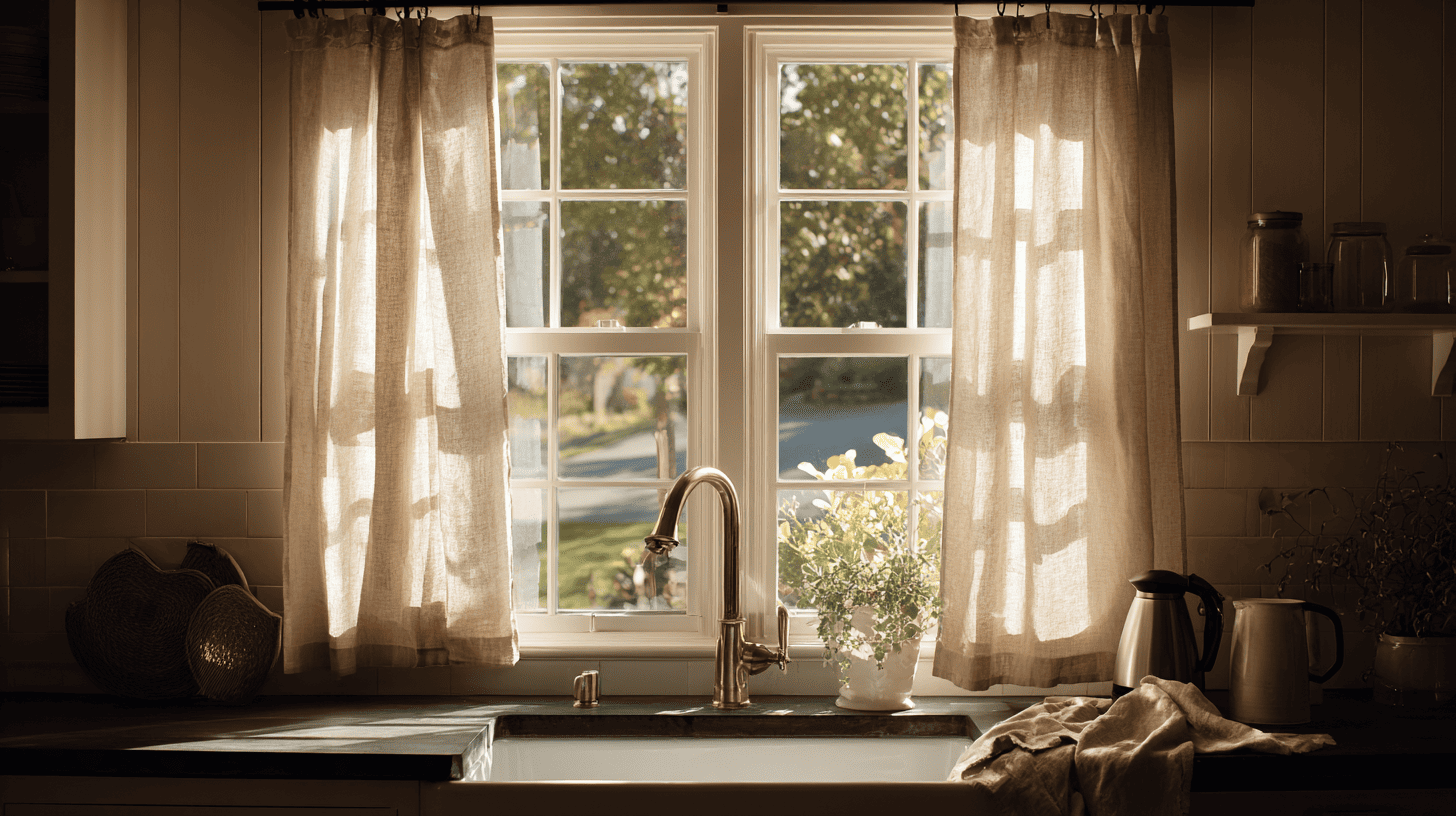 add cafe curtains for privacy