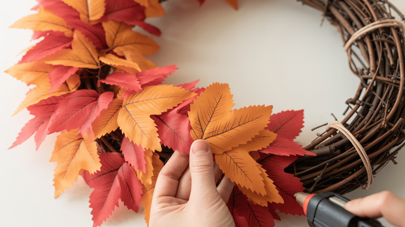 attach your fall leaves