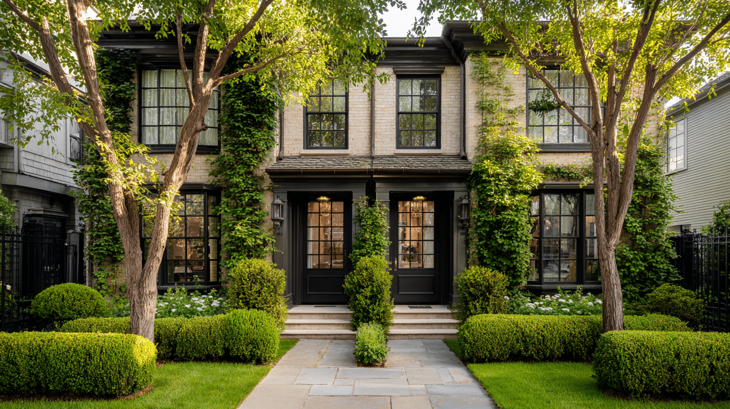 duplex with matching black windows