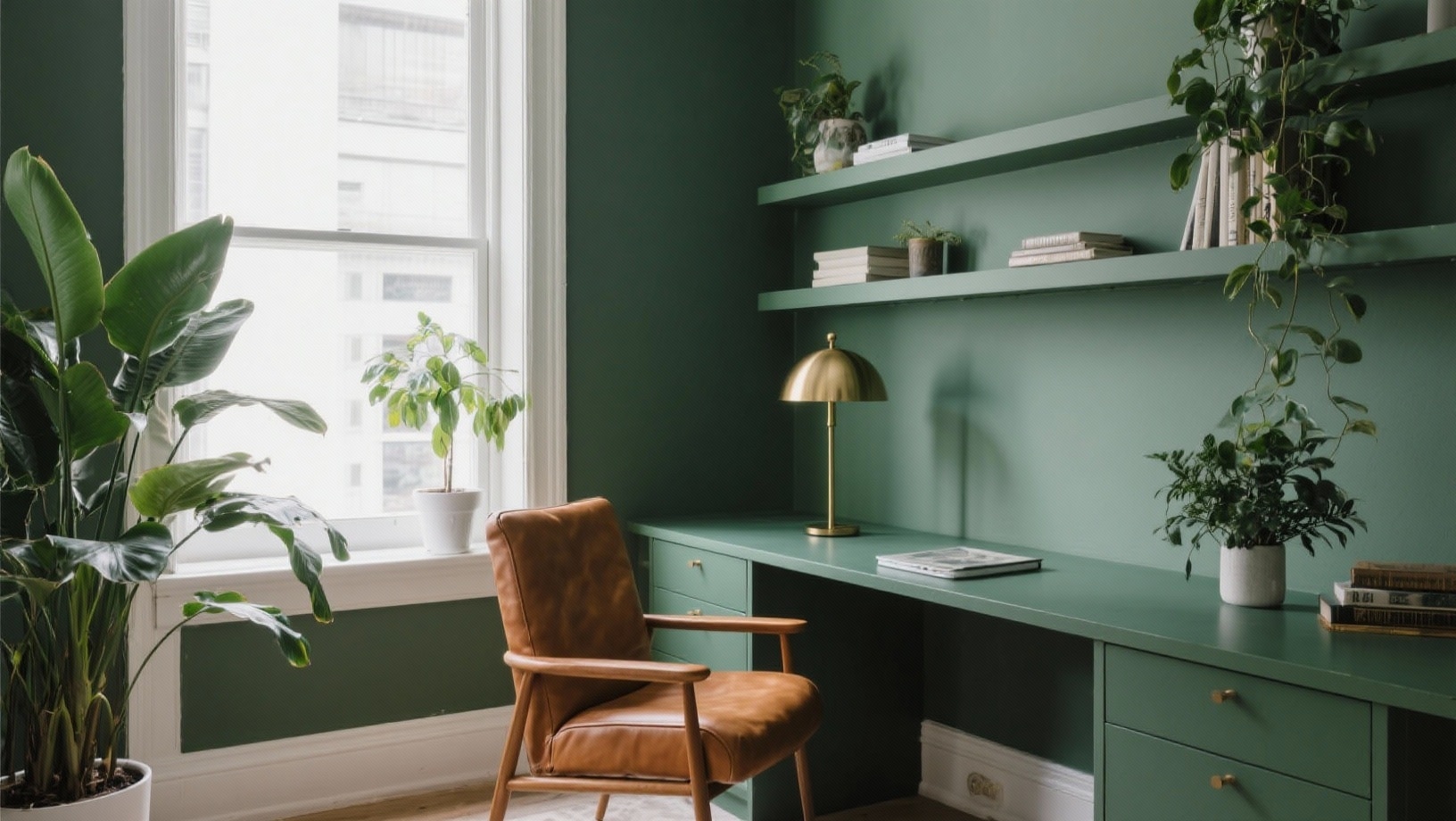 forest green and tan