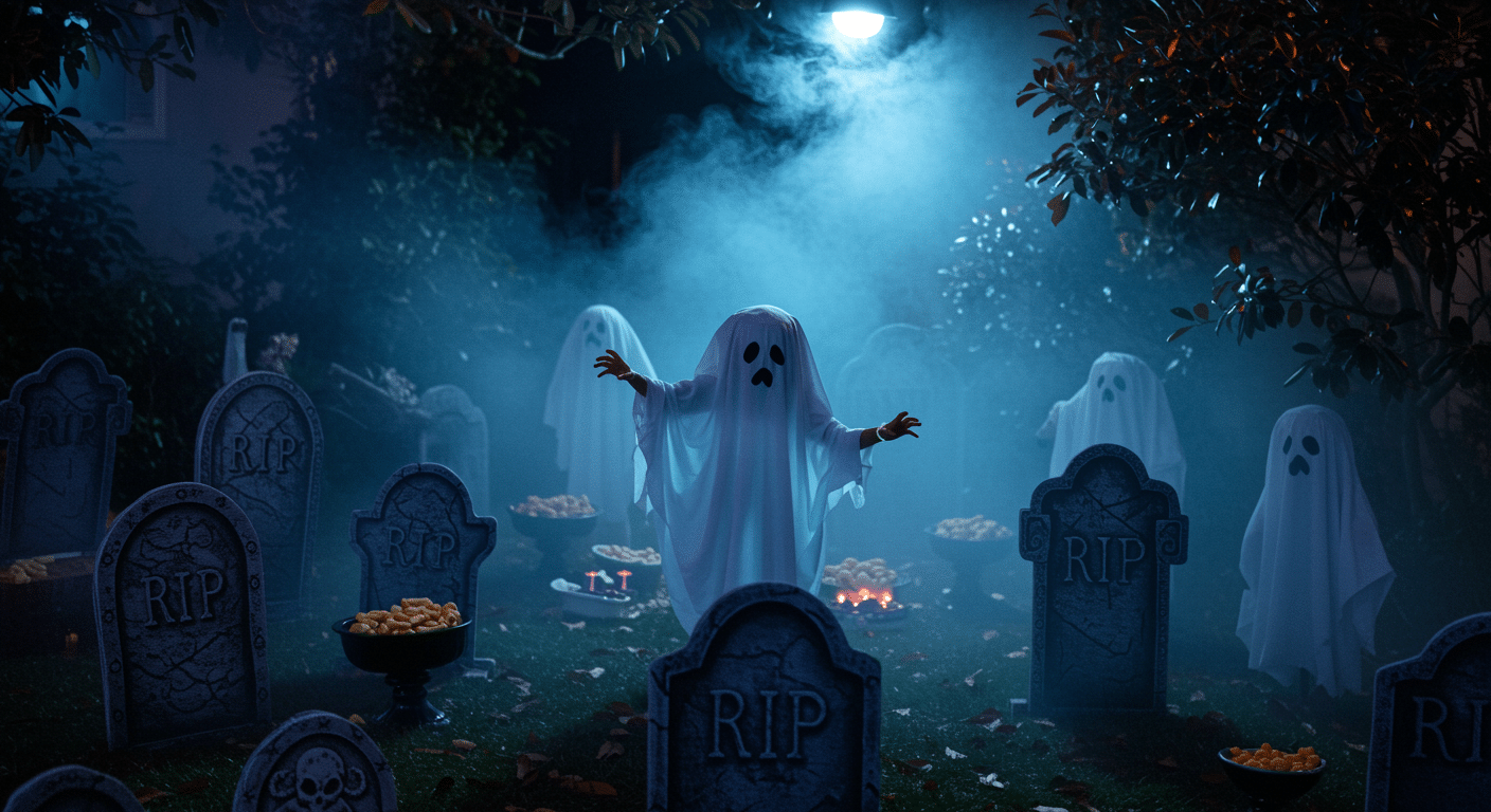 ghostly graveyard gala set up tombstones in your