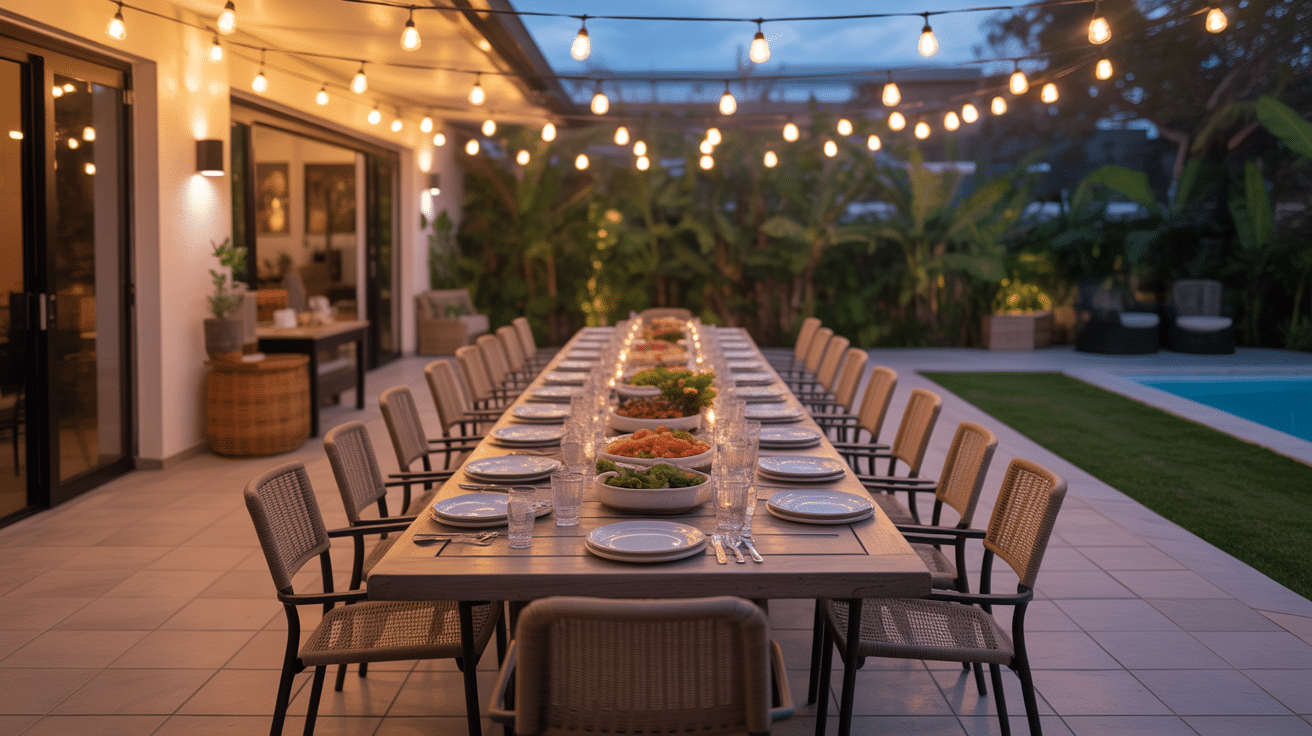 long rectangular table for family gatherings