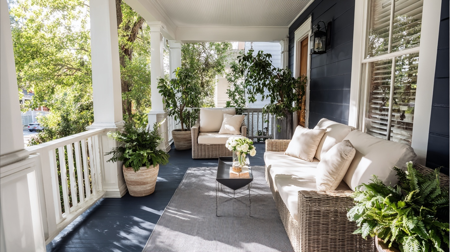 navy blue porch idea