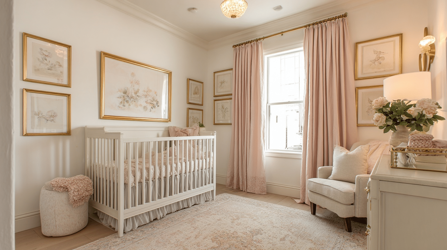 nursery with soft pink accents