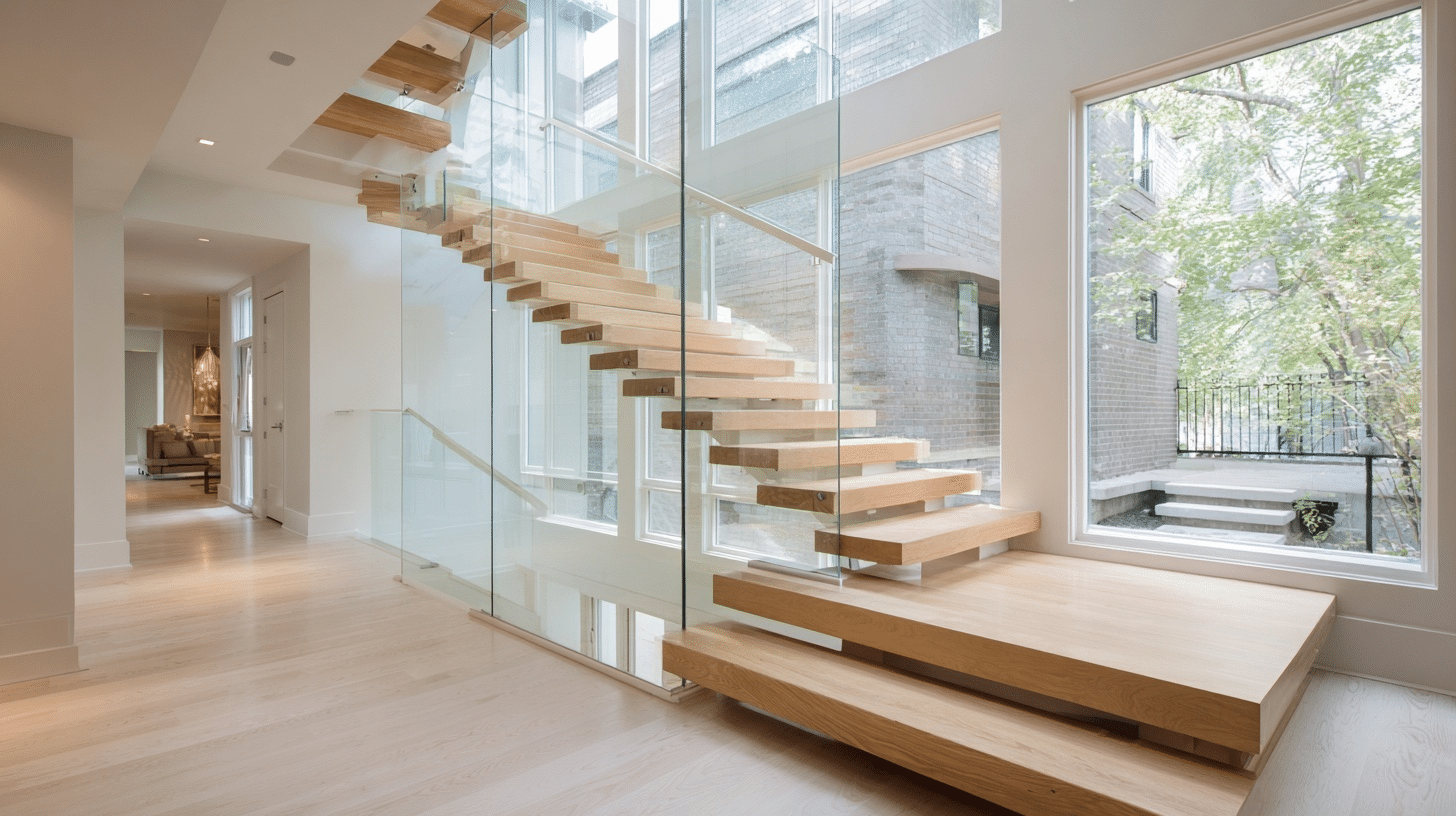 Open Riser Wooden Stairs